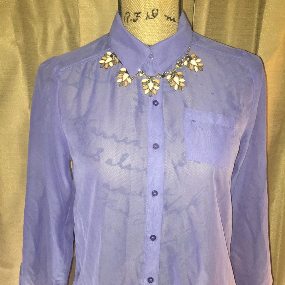 Sheer Button Down - Picture 2 of 2